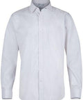 Aussie Pacific Men's Bayview Long Sleeve Shirt 1906L Corporate Wear Aussie Pacific White/Silver XXS 
