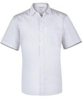 Aussie Pacific Men's Bayview Short Sleeve Shirt 1906S Corporate Wear Aussie Pacific White/Silver XXS 