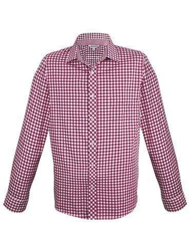 Aussie Pacific Men's Brighton Long Sleeve Shirt 1909L Corporate Wear Aussie Pacific Red/White XXS 
