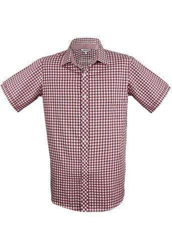 Aussie Pacific Men's Brighton Short Sleeve Shirt 1909S Corporate Wear Aussie Pacific Red/White XXS 