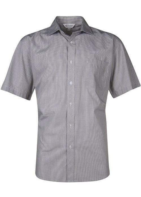 Aussie Pacific Men's Toorak Short Sleeve Shirt 1901S Corporate Wear Aussie Pacific Black/White XXS 