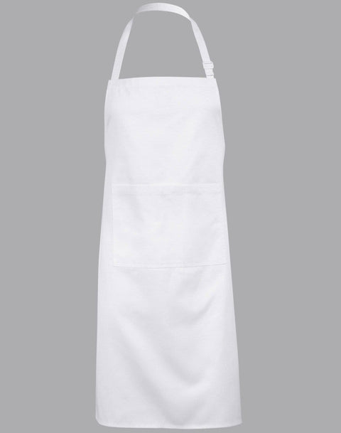 Australian Industrial Wear Hospitality & Chefwear White / W 70cm x H 86cm BIB APRON AP03