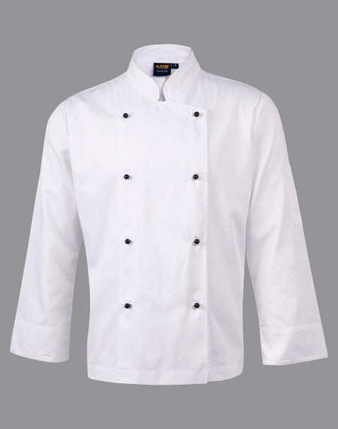 Australian Industrial Wear Hospitality & Chefwear White / S CHEF'S LONG SLEEVE JACKET CJ01