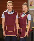 Australian Industrial Wear Hospitality & Chefwear Maroon/Gold Ladies' Smock Apron AP05