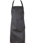 Australian Industrial Wear Hospitality & Chefwear Black/White / W 70cm x H 85cm long WAIST APRON AP04