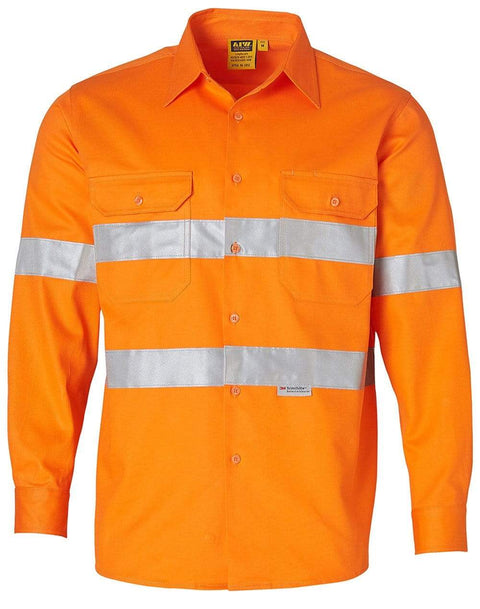 Australian Industrial Wear Work Wear Fluoro Orange / 2XS COTTON DRILL SAFETY SHIRT - Unisex SW52