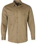 Australian Industrial Wear Work Wear Khaki / S COTTON DRILL work shirt WT04