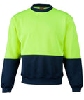 Australian Industrial Wear Work Wear Fluoro Yellow/Navy / S HI-VIS 2 TONE CREW NECK SW09