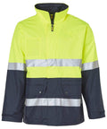 Australian Industrial Wear Work Wear Fluoro Yellow/Navy / S HI-VIS LONG LINE JACKET POLAR with fleece lining SW50