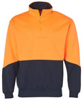 Australian Industrial Wear Work Wear Fluoro Orange/Navy / S HI-VIS LONG SLEEVE FLEECE SWEAT SW13A