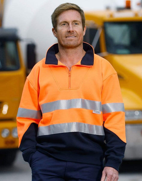 Australian Industrial Wear Work Wear HI-VIS LONG SLEEVE FLEECE SWEAT SW14