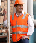 Australian Industrial Wear Work Wear Fluoro orange/Silver / S/M Hi-Vis SAFETY VEST SW03