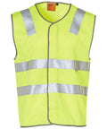 Australian Industrial Wear Work Wear Fluoro yellow/ silver / S/M Hi-Vis SAFETY VEST SW03