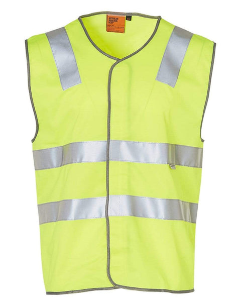 Australian Industrial Wear Work Wear Fluoro yellow/ silver / S/M Hi-Vis SAFETY VEST SW03