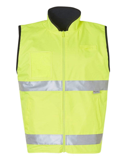 Australian Industrial Wear Work Wear Fluoro Yellow/Navy / S Hi-Vis SAFETY VEST SW49