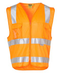 Australian Industrial Wear Work Wear 2XS / Orange Hi-Vis safety vest with ID pocket & 3M tape SW42