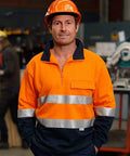 Australian Industrial Wear Work Wear Fluoro Orange/Navy / S HI-VIS TWO TONE COTTON FLEECE SWEAT SW48