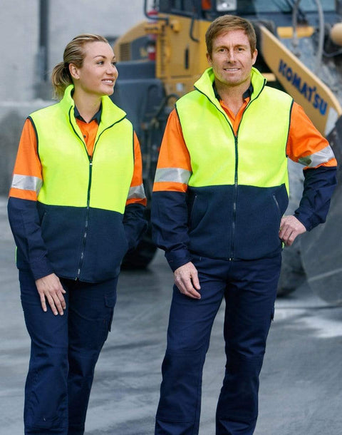 Australian Industrial Wear Work Wear Fluoro Orange/Navy / S HI-VIS TWO TONE VEST SW08