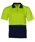 Australian Industrial Wear Work Wear Fluoro Yellow/Navy / S High Visibility CoolDry Short Sleeve Polo SW01CD