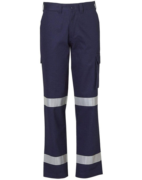 Australian Industrial Wear Work Wear Navy / 8 ladies' heavy cotton DRILL CARGO PANTS WITH 3M TAPES WP15HV