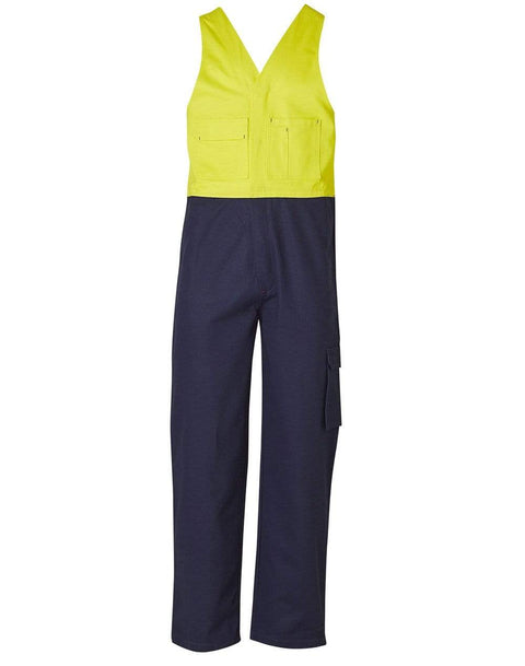 Australian Industrial Wear Work Wear Fluoro Yellow/Navy / 87S Men's OVERALL Stout Size SW202