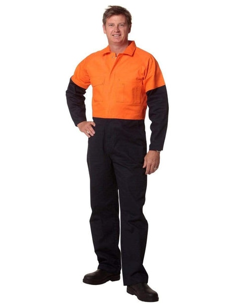 Australian Industrial Wear Work Wear Orange/Navy / 77R MEN'S TWO TONE COVERALL Regular Size SW204