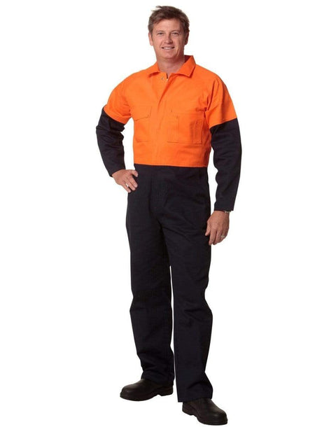 Australian Industrial Wear Work Wear Orange/Navy / 87S MEN'S TWO TONE COVERALL Stout Size SW205