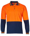 Australian Industrial Wear Work Wear Fluoro Orange/Navy / S SAFETY POLO SW11