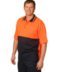 Australian Industrial Wear Work Wear Fluoro Orange/Navy / S SAFETY POLO SW12