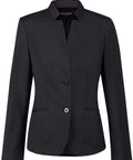 Benchmark Corporate Wear Charcoal / 6 BENCHMARK Ladies’ Wool Blend Stretch Reverse Lapel Jacket M9202