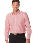 Benchmark Corporate Wear Red/White / 38 BENCHMARK Men's Balance Stripe Long Sleeve Shirt M7232