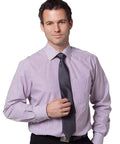 Benchmark Corporate Wear Violet/White / 38 BENCHMARK Men's Balance Stripe Long Sleeve Shirt M7232