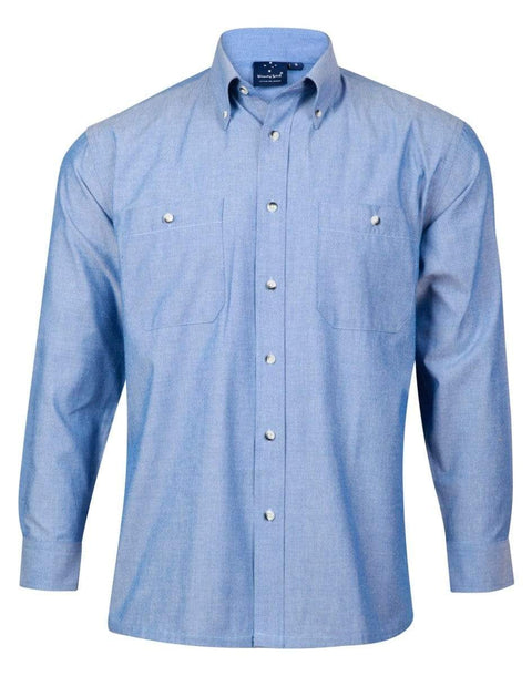 Benchmark Corporate Wear S BENCHMARK Men's Chambray Long Sleeve BS03L