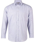 Benchmark Corporate Wear White/Blue Dot / 38 BENCHMARK Men's Dot Contrast Long Sleeve Shirt M7922