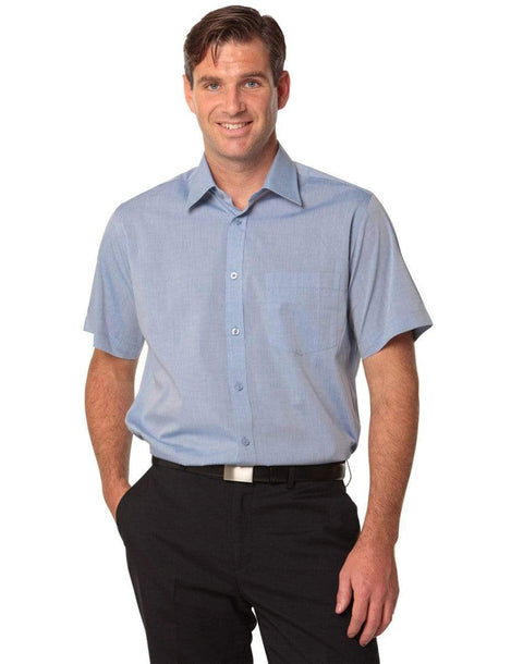 Benchmark Corporate Wear BENCHMARK Men's Fine Chambray Short Sleeve Shirt M7011