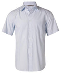 Benchmark Corporate Wear Pale Blue / 38 BENCHMARK Men's Fine Stripe Short Sleeve Shirt M7211