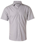 Benchmark Corporate Wear Silver Grey / 38 BENCHMARK Men's Fine Stripe Short Sleeve Shirt M7211