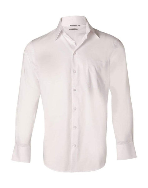 Benchmark Corporate Wear White / 38 BENCHMARK Men's Fine Twill Long Sleeve Shirt M7030L