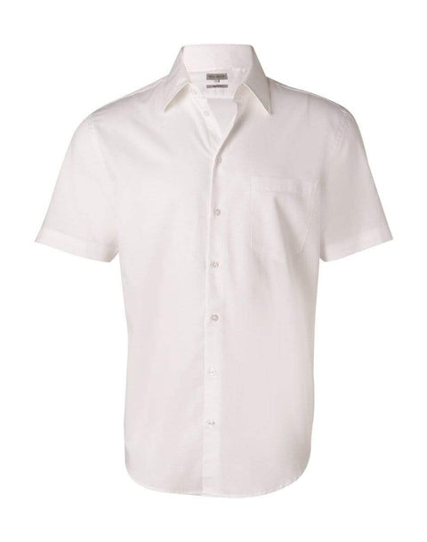 Benchmark Corporate Wear White / 40 BENCHMARK Men's Fine Twill Short Sleeve Shirt M7030S