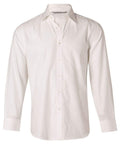 Benchmark Corporate Wear White / 38 BENCHMARK Men's Mini Herringbone Long Sleeve Shirt M7112