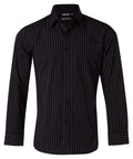 Benchmark Corporate Wear Navy/White / 38 BENCHMARK Men's Pin Stripe Long Sleeve Shirt M7222
