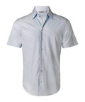 Benchmark Corporate Wear Pale Blue / 38 BENCHMARK Men's Self Stripe Short Sleeve Shirt M7100S