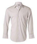 Benchmark Corporate Wear White/Grey / 40 BENCHMARK Men's Ticking Stripe Short Sleeve Shirt M7200S