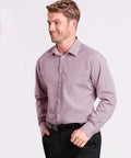 Benchmark Corporate Wear BENCHMARK Men’s Two Tone Mini Gingham Long Sleeve Shirt M7340L