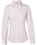 Benchmark Corporate Wear White / 6 BENCHMARK Women's Cotton/Poly Stretch Long Sleeve Shirt M8020L