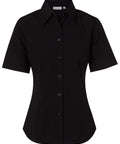 Benchmark Corporate Wear Black / 6 BENCHMARK Women's Cotton/Poly Stretch Sleeve Shirt M8020S