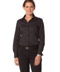 Benchmark Corporate Wear BENCHMARK Women's Dobby Stripe long sleeve shirt M8132