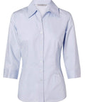 Benchmark Corporate Wear Blue / 6 BENCHMARK Women's Fine Twill 3/4 Sleeve Shirt M8030Q