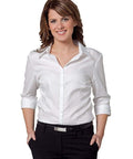 Benchmark Corporate Wear BENCHMARK Women's Mini Herringbone 3/4 Sleeve Shirt M8113