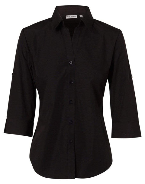 Benchmark Corporate Wear Black / 6 BENCHMARK Women's Nano ™ Tech 3/4 Sleeve Shirt M800